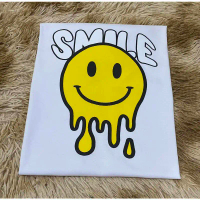 T-Shirt Fesyen Smiley Grafik Cotton Print Kemeja Uniseks Fesyen Tops T-Shirts