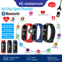 M3 Plus Smart Bluetooth Sports Watch Silicone Waterproof Bracelet Heart Rate Blood Pressure Monitor Fitness Tracker Smart Watch