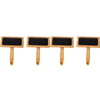 2X Wooden Carding Brushes Needle Felting Cleaner Comb With Handle Professional Needle Felting Hand Carders For Spinning
