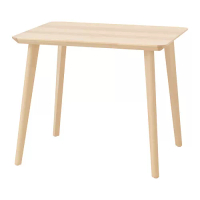 LISABO 桌子, 實木貼皮 梣木, 88x78 公分