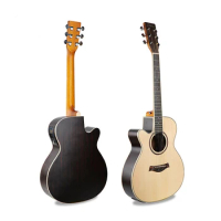 Left hand guitar,36 inch Electric Acoustic Folk guitar with Solid Spruce/rosewood body,with pickup,left handed guitars