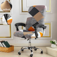Printed Office Computer Chair Cover Boss Chair Covers One Piece Elastic Rotating Zipper Chair Slipcover Removable Washable Seat