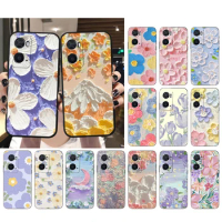 Oil Painting Flower Phone Case For OPPO A78 A54S A17 A57S A74 A78 A91 A96 A94 Realme GT Master X3SuperZoom Reno 7 10 11 pro