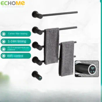 Echome Smart Electric Towel Rack Stainless Steel Towel Rod Minimalist Touch Digital Display Embedded Drying Bathroom Accessories