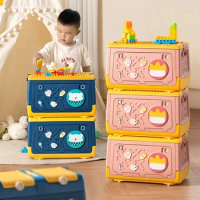 ECHOME Storage Box Plastic Storage Children's Snacks and Toys Foldable Organizer for Home Storage and Clothing Closet Organizer