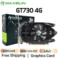 MAXSUN Full New NVIDIA GT 730 4GB GDDR3 HDMI-compatible VGA DVI Computer PC Gaming Video Cards 64Bit Graphics Card GPU