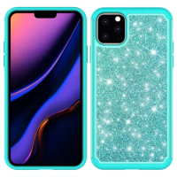 200pcs 2 In1 TPU+PC Bling Powder Phone Cover for iPhone 11 Pro MAX Glitter Phone Cases