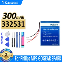 300mAh YKaiserin Battery 332531 For Philips MP3 GOGEAR SPARK 2GB 4GB Batteries