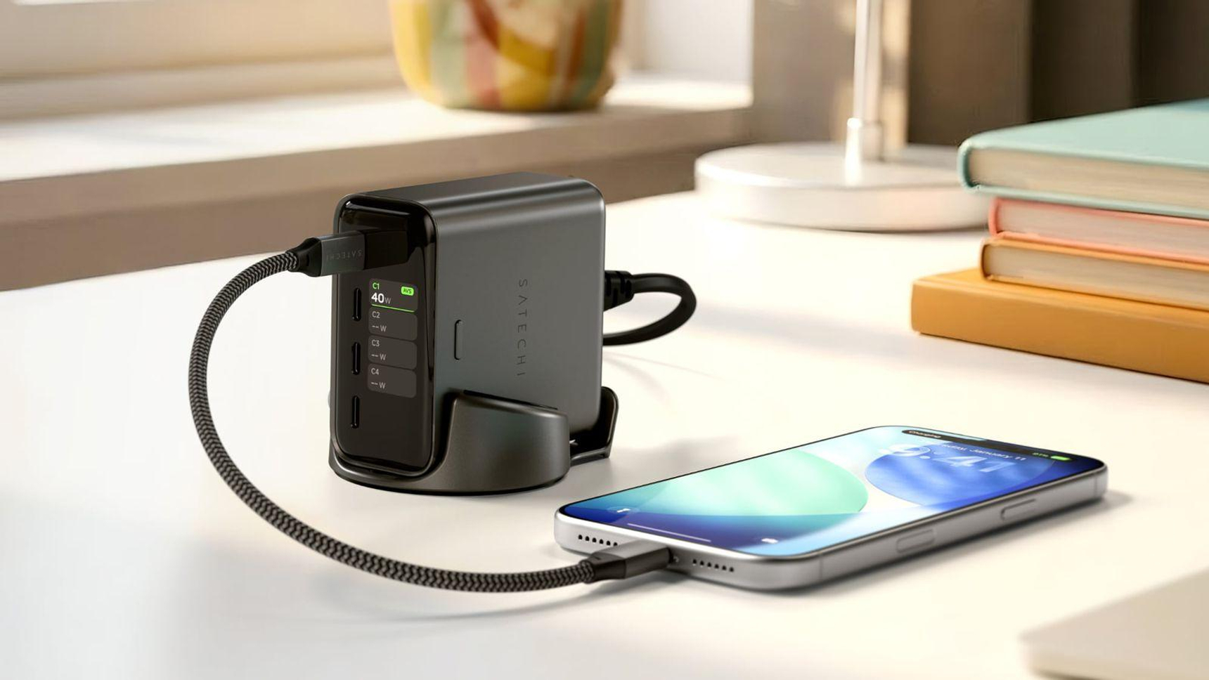 Satechi ChargeView 140W GaN Charger が発売、リアルタイム電力表示 
