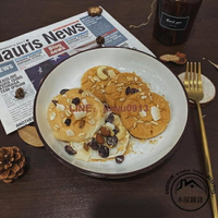 歐式復古手繪陶瓷餐盤早餐盤湯盤創意甜品碟子廚房餐具【木屋雜貨】