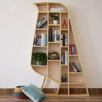 Storage shelves, shelves, simple solid wood floor-to-ceiling book shelves