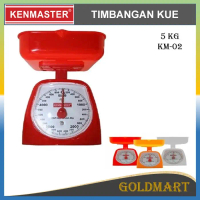 Timbangan Kue Manual 5kg / Kenmaster Timbangan Dapur Analog - Timbangan 5kg Merah Plastik