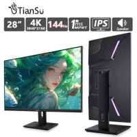 TIANSU 28 Inch Monitor 4K 144Hz 4K UHD Gaming Monitor IPS Panel 144Hz 1ms HDR 400 IPS Gaming Screen 3840*2160