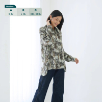 Ixora Femi Oversized Shirt - Kemeja Wanita Oversize Lengan Panjang Motif Abstrak