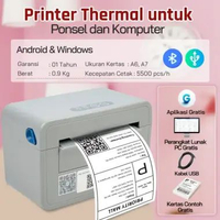 GROZZIIE Thermal Waybill & Barcode Printer | A6 & A7 Printer | Resi Pengiriman | Bluetooth i0S Cepat