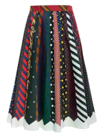 กระโปรง TIE-PATTERN PLEATED MIDI SKIRT สี MULTI