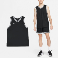 【NIKE 耐吉】球衣 DNA Basketball Jersey 男款 黑 白 速乾 網眼 籃球 運動 背心(FQ3708-010)