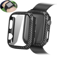 Cover For Apple watch case 44mm 40mm 45mm 41mm 42mm 38mm Carbon fiber Bumper Protector iWatch series 3 4 5 6 SE 7 Accessories