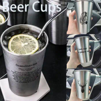 350/500ML Cold Water Spray Paint Northerneurope Stainless Steel Camping Mugs Beer Cups Cold Drinks Cup
