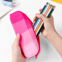 School Silicone Pencil Stationery Large Capacity Waterproof Soft Silicone Pencil Case School Cases