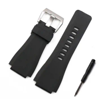 Rubber strap men's watch accessories pin buckle for Bell Ross strap BR01 sports waterproof strap bracelet men watch band