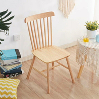 溫莎椅北歐實木餐椅家用簡約現代靠背椅子原木飯店書桌用實木椅子
