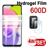 4IN1 Safety Gel Film For Samsung Galaxy A02S A03S A52 A52S 4G/5G 2PCS Screen Hydrogel Protector+2PCS Camera Glass A 03S 52 52s