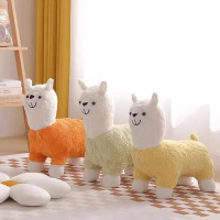 Alpaca Small Stool Alpaca Seat Children Animal Stool Cartoon Household Ornaments Shoe Changing Stool