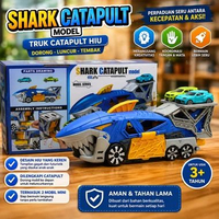 Mainan Shark Catapult Model Series Mobil Hiu Pelontar Dengan Dua Mobil Mini Mainan Anak Berubah Bent