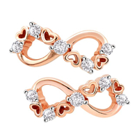 ต่างหูเพชรน้ำ 99 (E-Color) 105E1123-01 สี Rose Gold