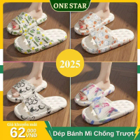 Dép Bánh Mì Chống Trượt 2025, Dép bánh mì dày nữ siêu mềm hoạ tiết thời trang Smart Home - DD01
