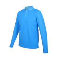 【HODARLA】男女星際吸濕排汗長袖POLO衫-台灣製 慢跑 休閒 上衣 高爾夫 亮藍(3161306)