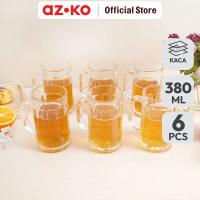AZKO Culinart Gelas Bir Kaca 380 ml Set 6 Pcs Transparan Beer Glass Gelas Bir Mug Bir Pint Cup