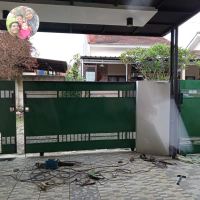 pintu pagar garasi rumah bahan besi galvanis