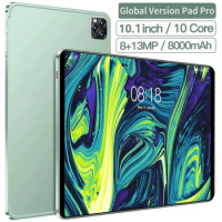 New Pad Pro 10.1 Inches Tablets 2560*1600 FHD Display 8GB RAM 512 ROM SIM Dual 5G WIFI 8000mAh Battery Tablet PC