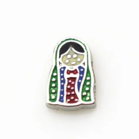 50pcs Enamel Mexico's Mother Floating Charms Living Glass Memorty Lockets Wholesale Diy Jewelry
