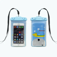 Cartoon Cute Waterproof Bag Mobile Phone Pouch Underwater Dry Case Cover For Canoe Kayak Rafting Swimming Drifting