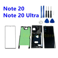 For SAMSUNG Galaxy Note 20 Ultra Note20 Full Housing Case Battery Back Cover Front Screen Glass Middle Frame Complete