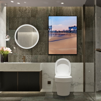 風景掛畫 衛生間裝飾畫自粘防水浴室畫洗手間馬桶背景牆面裝飾風景貼畫牆畫『XY25024』
