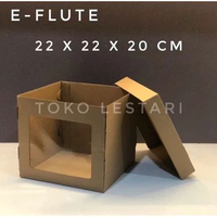 Box Kardus E-Flute Dus Kotak Box Tart Cake Tinggi 18x18x20 20x20x20 22x22x20 24x24x20 26x26x25 28x28