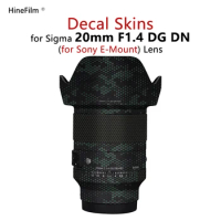 Sigma 20 1.4 for Sony E Mount Lens Sticker Premium Decal Skin For Sigma 20mm F1.4 DG DN Lens Protector Wrap Cover Film