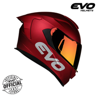 EVO GT-PRO Plain Matte Red Dual Visor Full Face Helmet with Free Clear