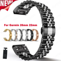 26mm Steel Strap for Garmin Tactix 7Pro Fenix 7X 6X 7 5 6 Pro 5X 3HR Belt for Garmin Watch Band 22mm Metal Bracelet Accessories