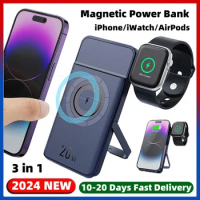 New Macsafe Powerbank 10000mAh Magnetic Power Banks 3 in 1 Fast Wireless Charger For Apple iPhone Samsung Xiaomi iWatch AirPods