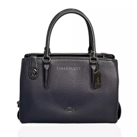 Coach [PRELOVED] Coach Brooklyn Carryall 28 Navy Leather Black Hardware Handbag