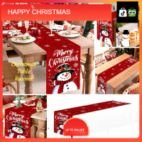 HAPPY CHRISTMAS DEKORASI NATAL TABLE RUNNER LINEN Table Runner Nuansa Natal Motif  TAPLAK MEJA Chris