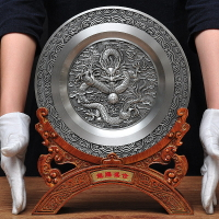 龍騰盛世純錫盤紀念盤定制辦公室桌會議工藝品退休紀念品商務禮品