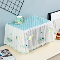 Universal Microwave Oven Cover Lace Oil Dust Proof Cover Embroidered Cute Cartoon Printed Electric Oven Cloth Kitchen Supplies
