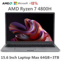 Selling at a loss Metal Laptop MAX RAM 64GB 3TB SSD Ultrabook 15.6inch Computer 2.4G/5.0 Wifi AMD Ryzen 7 4800H Windows 10 11