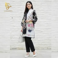 LANGITJUA - Batik Encim 01 | Sasmitha Atasan Batik Wanita Model Tunik Busui Friendly XXL hitam